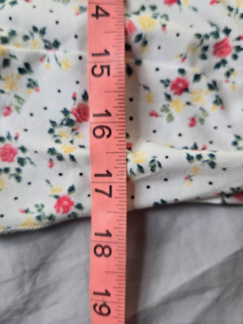 Feminine Floral Tie-Front Crop Top Floral Polka Dot Flare Sleeve Boho Fairy SM - Picture 7 of 8